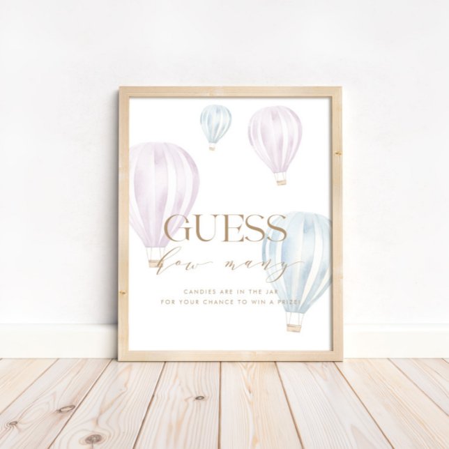 Rate, wie viele Kinder Gender Reveal Game Sign Poster (Von Creator hochgeladen)