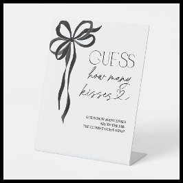 Rate, wie viele Kisses Black Bow Brautparty Sockelschild