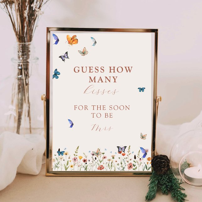 Rate Wie viele Kisses Brautparty Butterfly Game Poster (Von Creator hochgeladen)