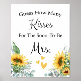 Rate, wie viele Kisses Brautparty Game Poster
