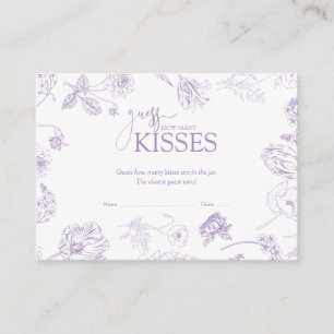 Rate wie viele Kisses Lavender Brautparty Game Begleitkarte