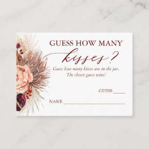 Rate, wie viele Kisses Pampas Grass Game Cards Begleitkarte