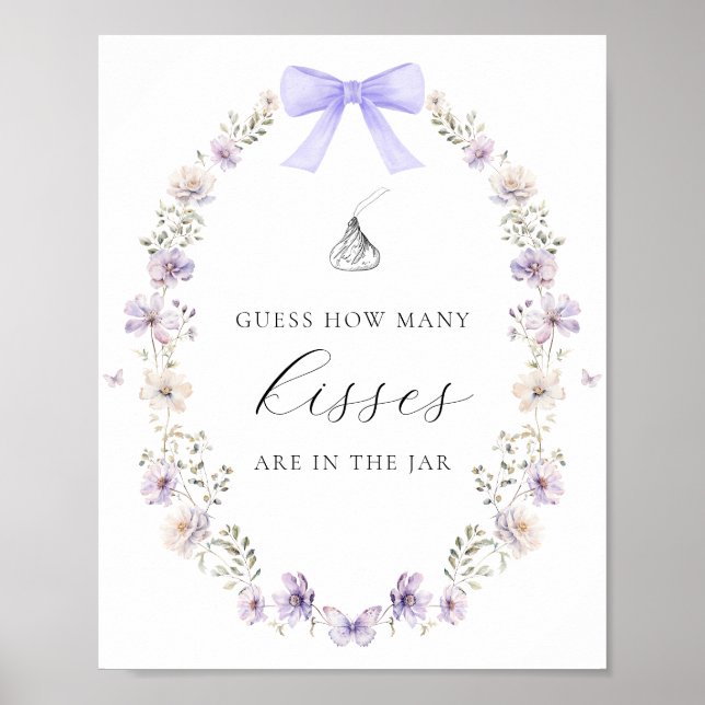 Rate wie viele Kisses Shower Game Wildblume Bow Poster (Vorne)