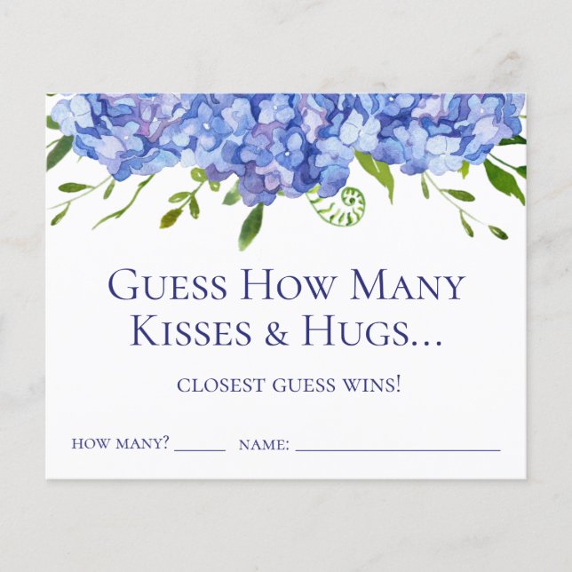 Rate, wie viele Kisses und Hugs Blue Hydrangeas (Vorderseite)