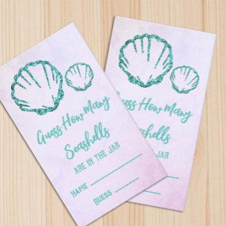 Rate, wie viele Muscheln Baby Shower Begleitkarte