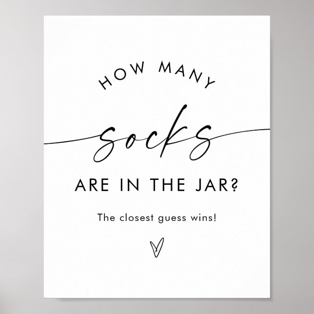 Rate, wie viele Socken Spiel | Neutrale Babydusche Poster (Vorne)