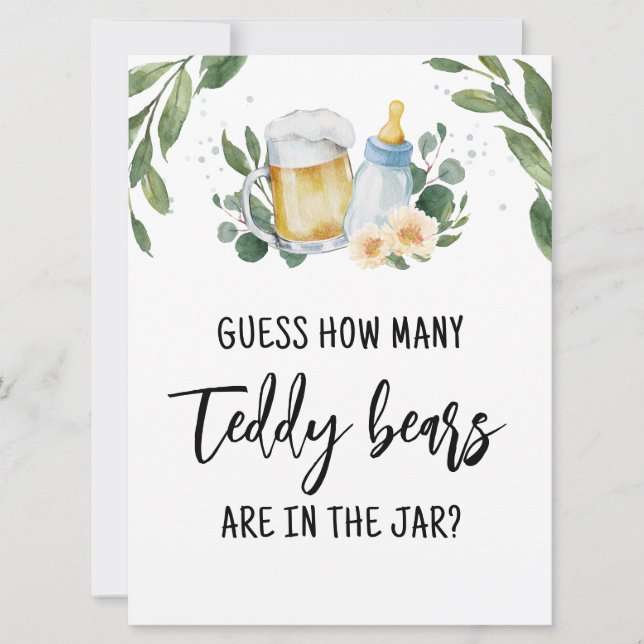Rate, wie viele Teddy Bears Candies Sign Game Einladung (Vorderseite)