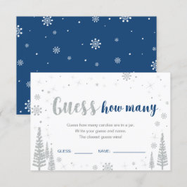 Rate wie viele | Winter Blue Baby Showspiel Einladung