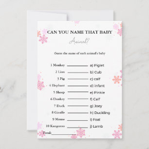 Raten Sie den Namen der Baby-Baby-Duschkarte Einladung