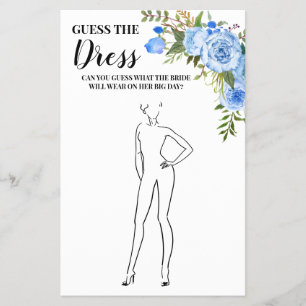 Raten Sie die Blue Game Card des Dress Brautparty Flyer