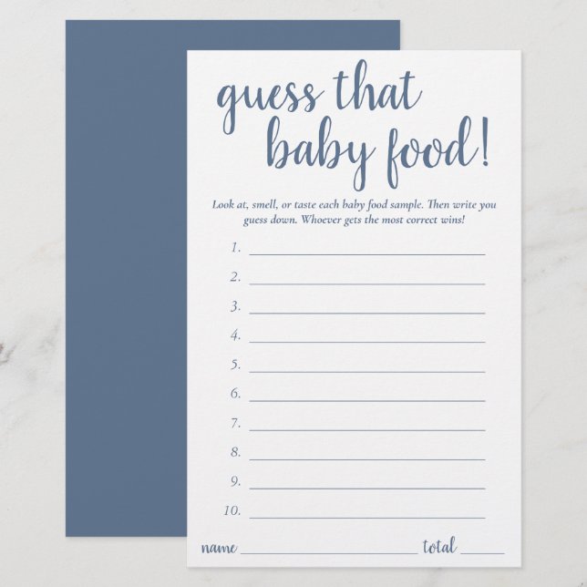 Raten Sie einfach das Baby Food | Dusty Blue Game  (Vorne/Hinten)
