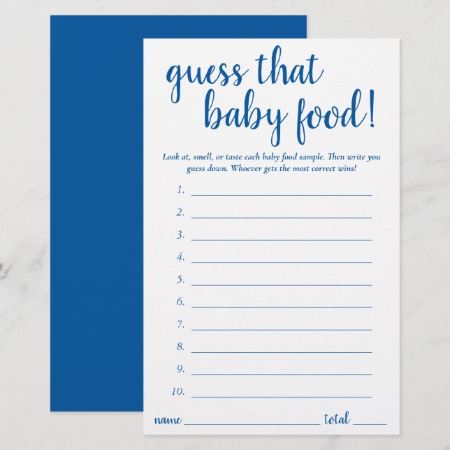 Raten Sie einfach das Baby Food | French Blue Game (Vorne/Hinten)
