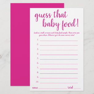 Raten Sie einfach das Baby Food Hot Pink Game Ca