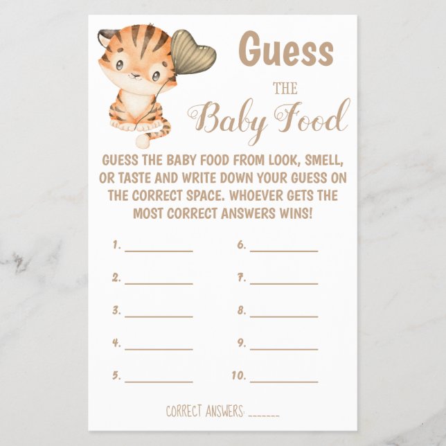 Raten Sie mal! | Baby Showkarte Flyer (Vorne)