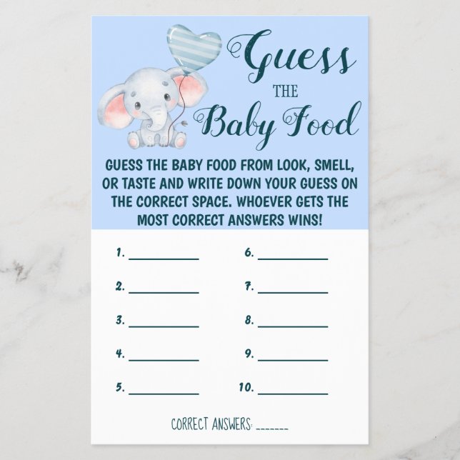 Raten Sie mal! | Baby Showkarte Flyer (Vorne)