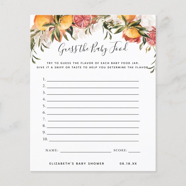 Raten Sie mal! | Baby Showspiel (Vorderseite)