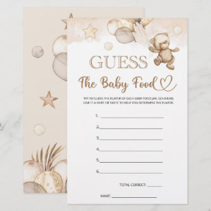 Raten Sie mal das Baby Food Baby Bear Baby Shower 