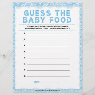 Raten Sie mal das Baby Food [Luxury Lace [blau]] Briefbogen