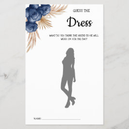 Raten Sie mal, das Dress Blue Flowers Brautparty G Flyer