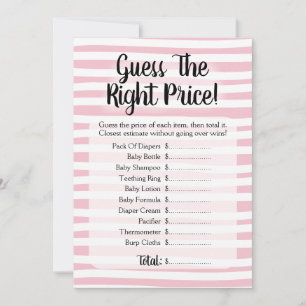Raten Sie mal, das Preisbaby Duschspiel pink weiß Einladung