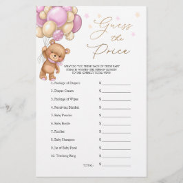 Raten Sie mal, das Price Bear Balloons Baby Shower