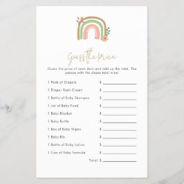 Raten Sie mal, das Price Boho Rainbow Baby Shower  Flyer