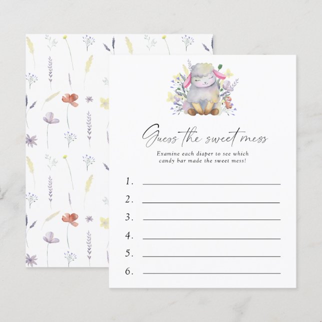 Raten Sie mal, das Sweet Mess Baby Shower Game - L (Vorne/Hinten)