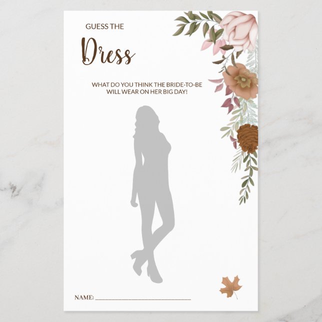 Raten Sie mal die Dress Boho Autumn BridalShower G Flyer (Vorne)