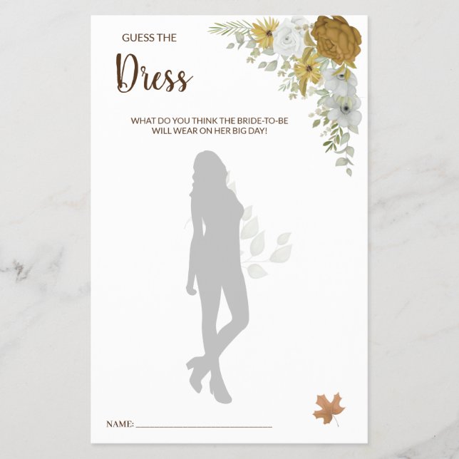 Raten Sie mal die Dress Boho Autumn BridalShower G Flyer (Vorne)