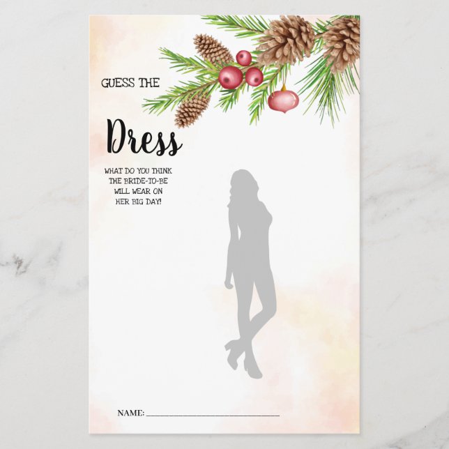 Raten Sie mal die Dress Christmas Brautparty Game  Flyer (Vorne)