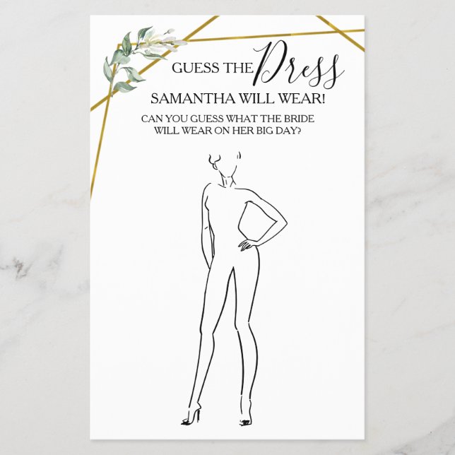 Raten Sie mal die Dress Greenerity Gold Duwer Game Flyer (Vorne)