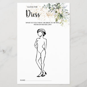 Raten Sie mal die Dress Herbal Brautparty Game Car Flyer