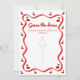 Raten Sie mal die Dress Retro Cherry Bridal Game K Einladung