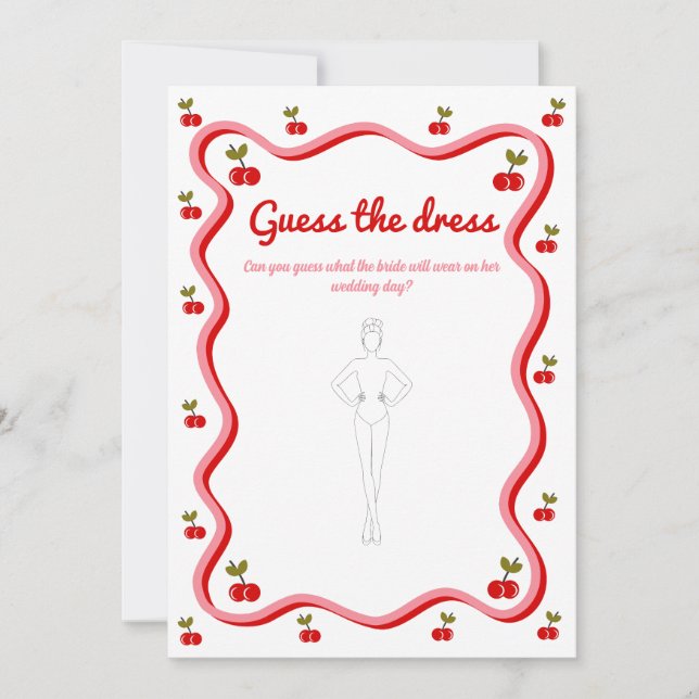 Raten Sie mal die Dress Retro Cherry Bridal Game K Einladung (Vorderseite)