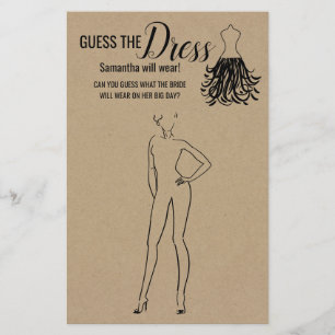 Raten Sie mal die rustikale Dress Brautparty Game Flyer