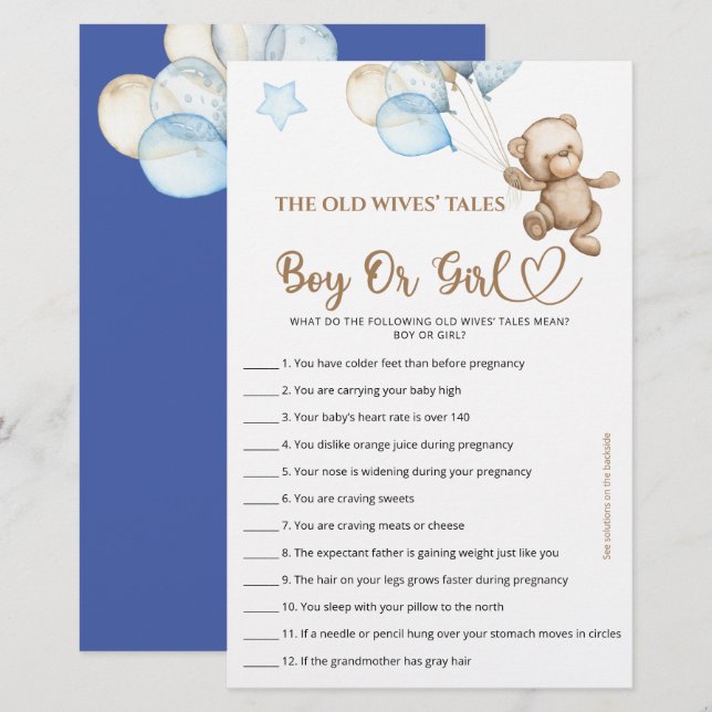 Raten Sie mal, Junge oder Girl Tales Teddy Bear Ba (Vorne/Hinten)