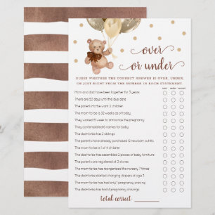 Raten Sie mal über oder unter dem Game Baby Shower