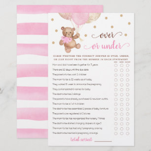 Raten Sie mal über oder unter dem Game Baby Shower