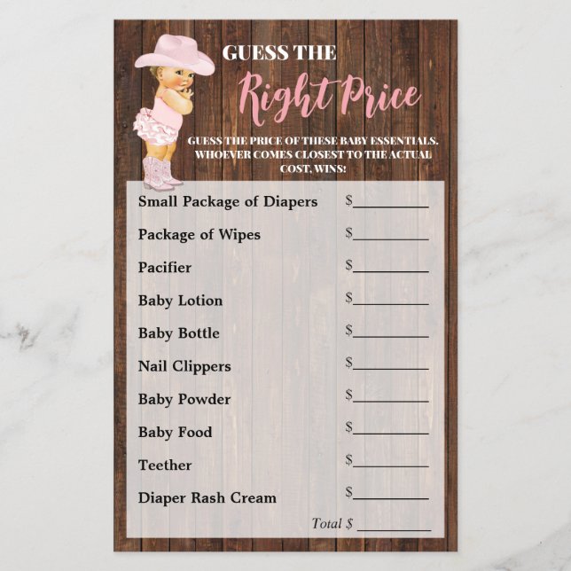 Raten Sie mal, was das richtige Cowgirl Baby Showe Flyer (Vorne)