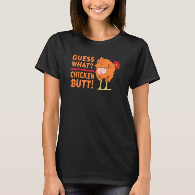 Raten Sie mal, was das weiße Design des Hühnchen-H T-Shirt (Vorderseite)