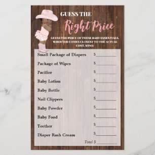 Raten Sie mal, was die OM für Cowgirl Baby Shower Flyer