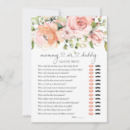 Raten Sie mal, wer Baby Shower Game Blumengrün Ein Einladung