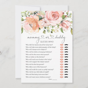 Raten Sie mal, wer Baby Shower Game Blumengrün Ein Einladung