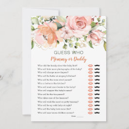 Raten Sie mal, wer Baby Shower Game Blumengrün Einladung