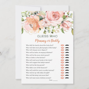 Raten Sie mal, wer Baby Shower Game Blumengrün Einladung