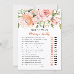 Raten Sie mal, wer Baby Shower Game Blumengrün Einladung