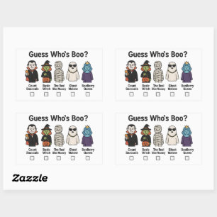 Raten Sie mal, wer das Boo Halloween-Party Game 20 Rechteckiger Aufkleber