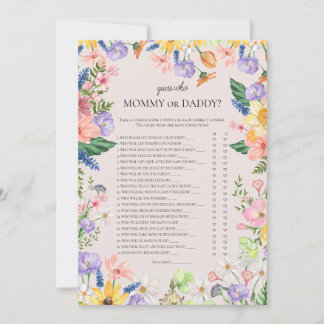 Raten Sie mal, wer Mama oder Daddy Game Baby Showe Einladung