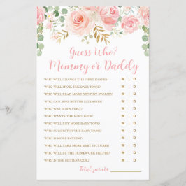 Raten Sie mal, wer? Spielkarte für Mama oder Daddy