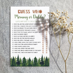 "Raten Sie mal, wer." Woodland Baby Showspiel